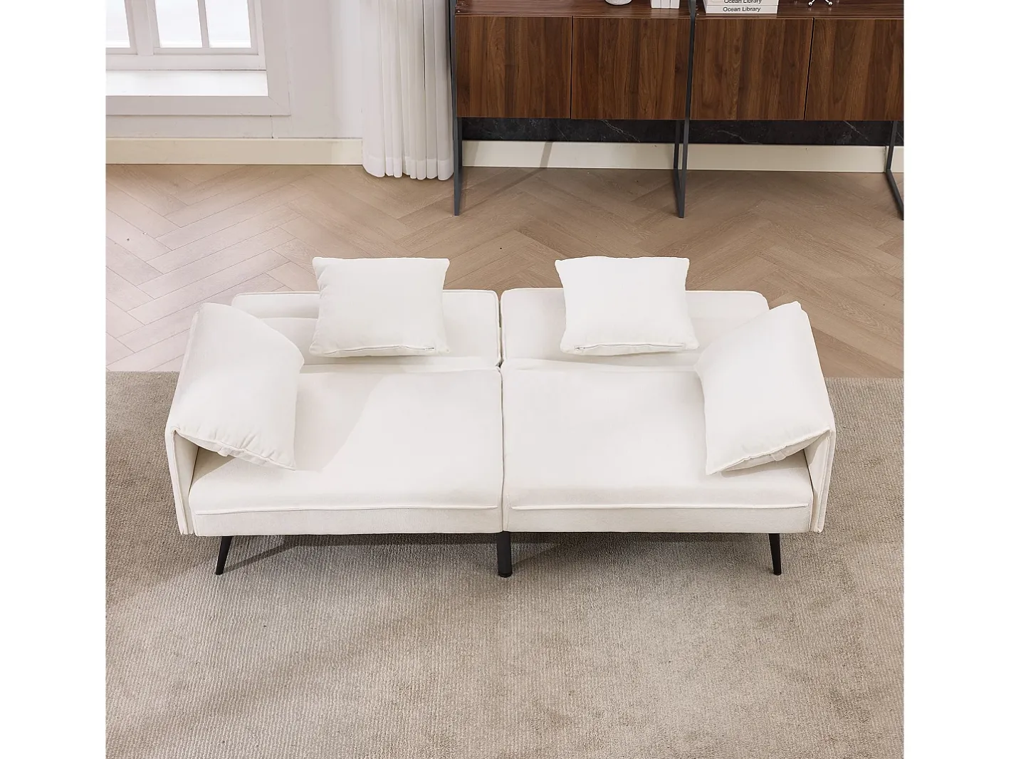 Online Sofá 2 lugares 167.5x73x70 cm - encosto inclinável três posições (100°–180°) - almofadas de assento macias - Sofá
