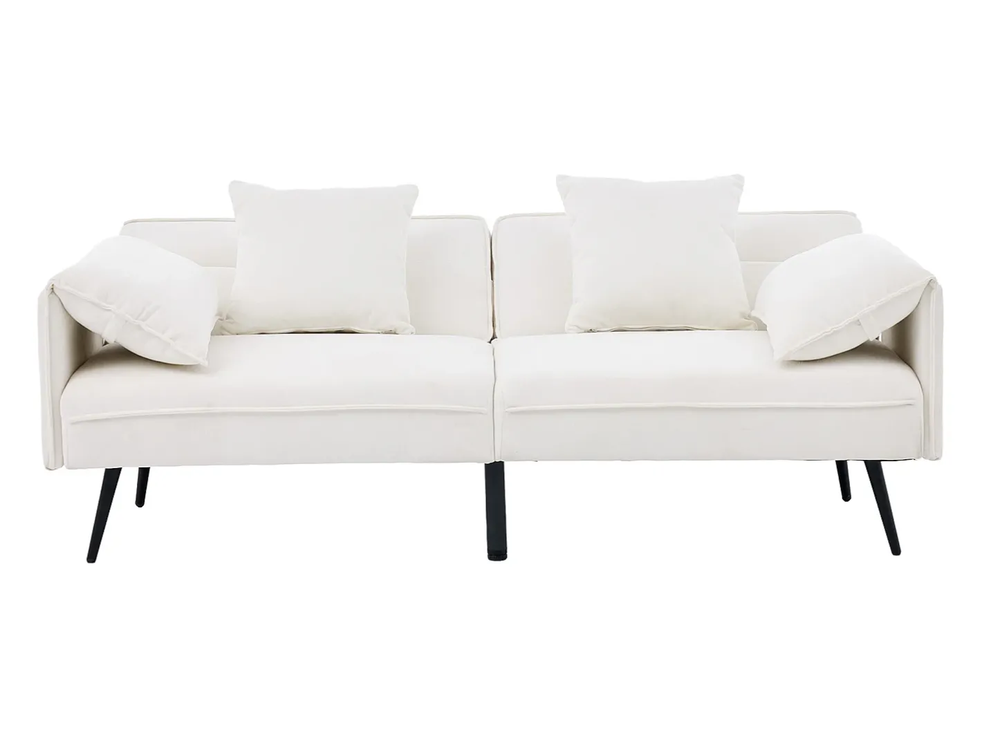 Online Sofá 2 lugares 167.5x73x70 cm - encosto inclinável três posições (100°–180°) - almofadas de assento macias - Sofá