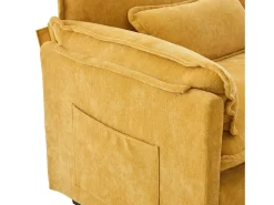 Sofá com bolsos laterais e apoio para os pés - Chenille - para sala de estar e quarto^