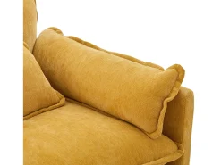 Sofá com bolsos laterais e apoio para os pés - Chenille - para sala de estar e quarto^