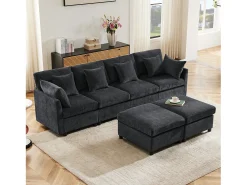 Best Sofá angular moderno em L - com apoio pés removível - 4 lugares - Cinza Sofá