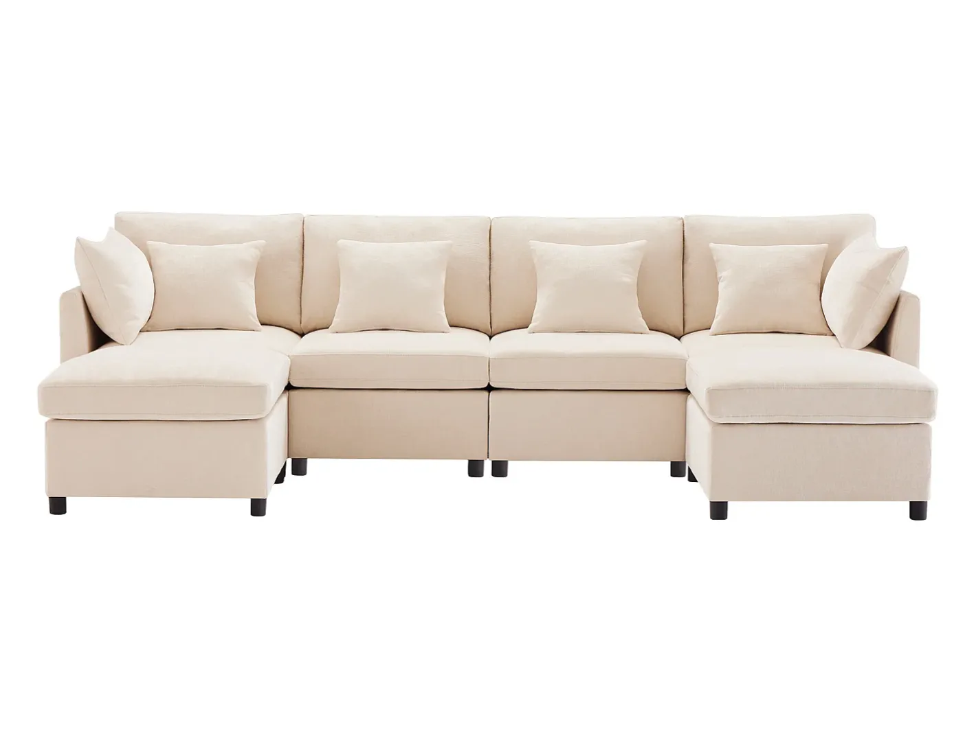 Sofá angular moderno em L - com apoio pés removível - 4 lugares -*ModernLuxe Best