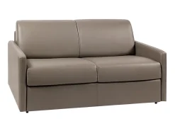 Hot Sofá cama 2 lugares colchão de 18 cm pele sintética toupeira CALIFE Sofá