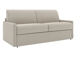 Vente-unique Sofá*Sofá cama 3 lugares colchão de 22 cm tecido cinzento CALIFE Bege