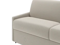Vente-unique Sofá*Sofá cama 3 lugares colchão de 22 cm tecido cinzento CALIFE Bege