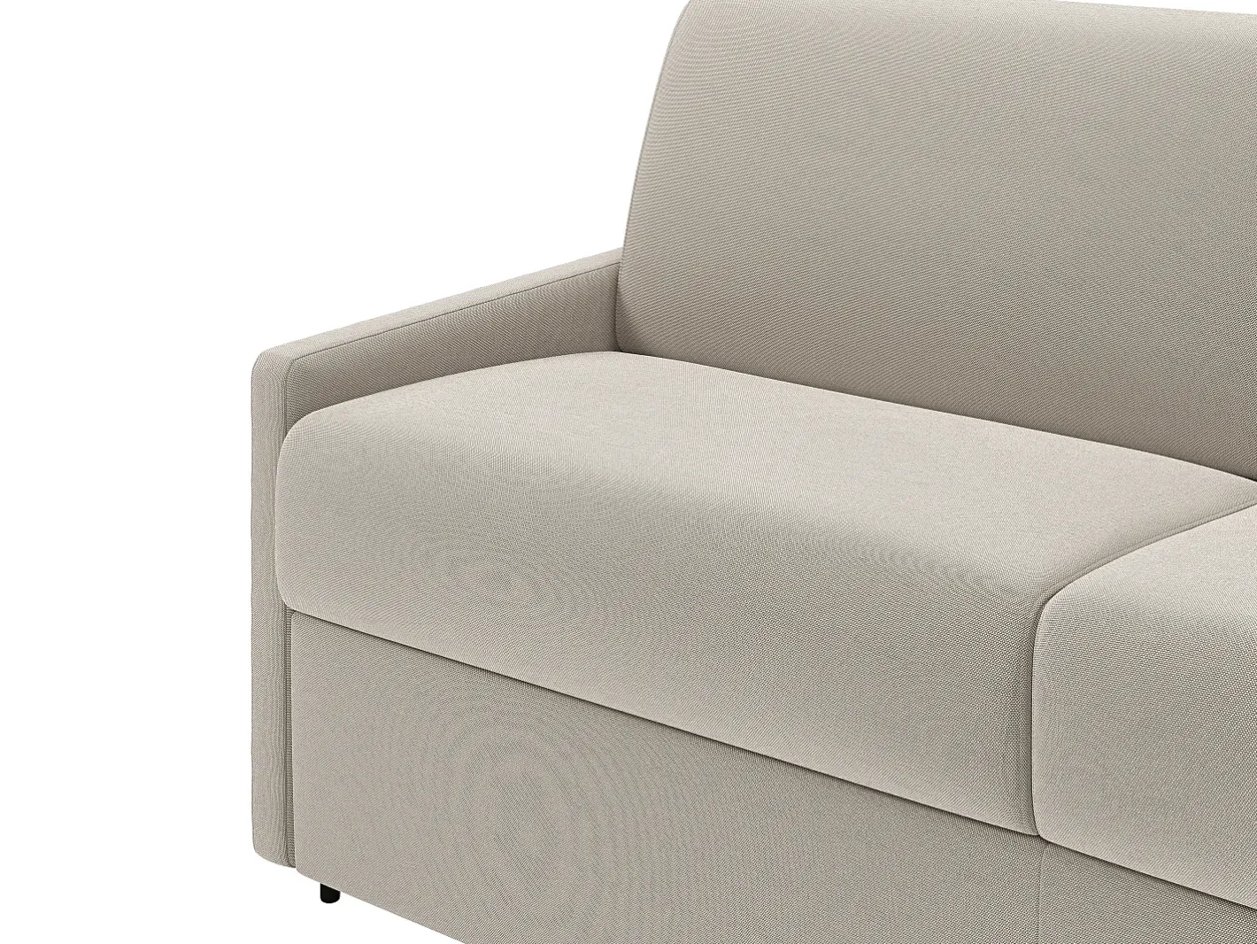 Vente-unique Sofá*Sofá cama 3 lugares colchão de 22 cm tecido cinzento CALIFE Bege