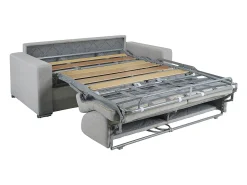 Best Sofá cama 3 lugares colchão de 14 cm tecido Castanho CALITO Sofá
