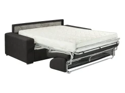 Best Sofá cama 2 lugares em tecido Cinzento escuro colchão de 18 cm EMIR Sofá