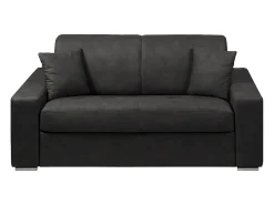 Best Sofá cama 2 lugares em tecido Cinzento escuro colchão de 18 cm EMIR Sofá
