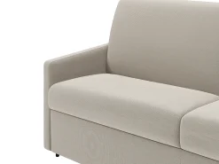 Vente-unique Sofá*Sofá cama 2 lugares rapidamente convertível 18 cm tecido cinzento CALIFE Bege