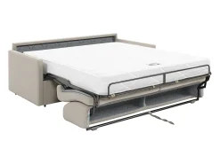 Vente-unique Sofá*Sofá cama 2 lugares rapidamente convertível 18 cm tecido cinzento CALIFE Bege