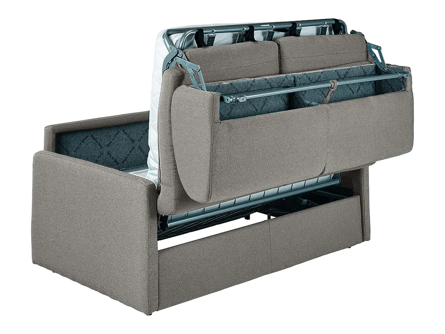 Best Sofá cama 2 lugares rapidamente convertível em tecido Cinza CALIFE Sofá
