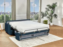 Best Sofá cama 2 lugares rapidamente convertível 22 cm tecido cinzento CALIFE Sofá