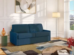 Best Sofá cama 2 lugares rapidamente convertível 22 cm tecido cinzento CALIFE Sofá