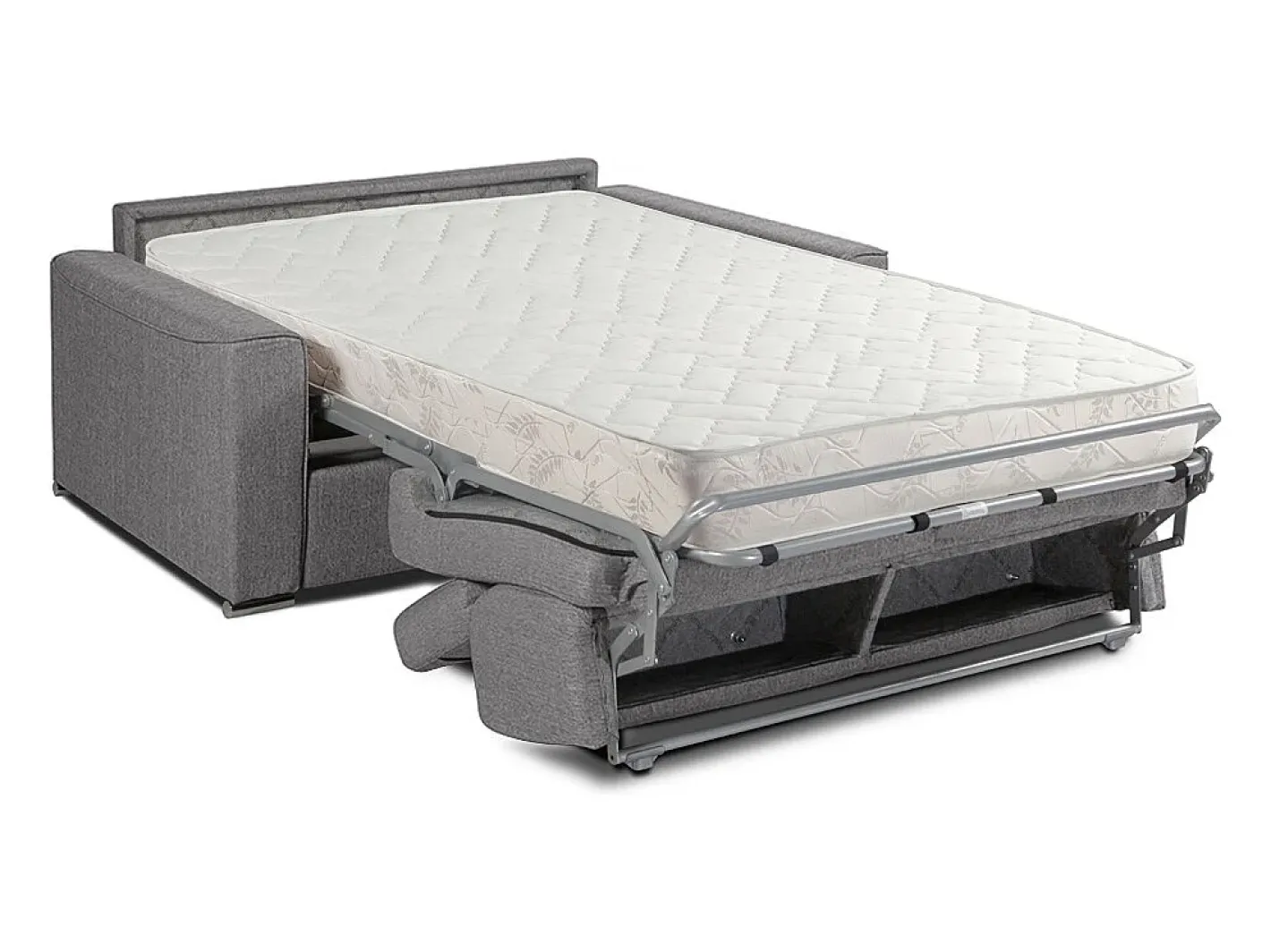 Vente-unique Sofá*Sofá cama 3 lugares rapidamente convertível em tecido Cinza VIZIR Bege
