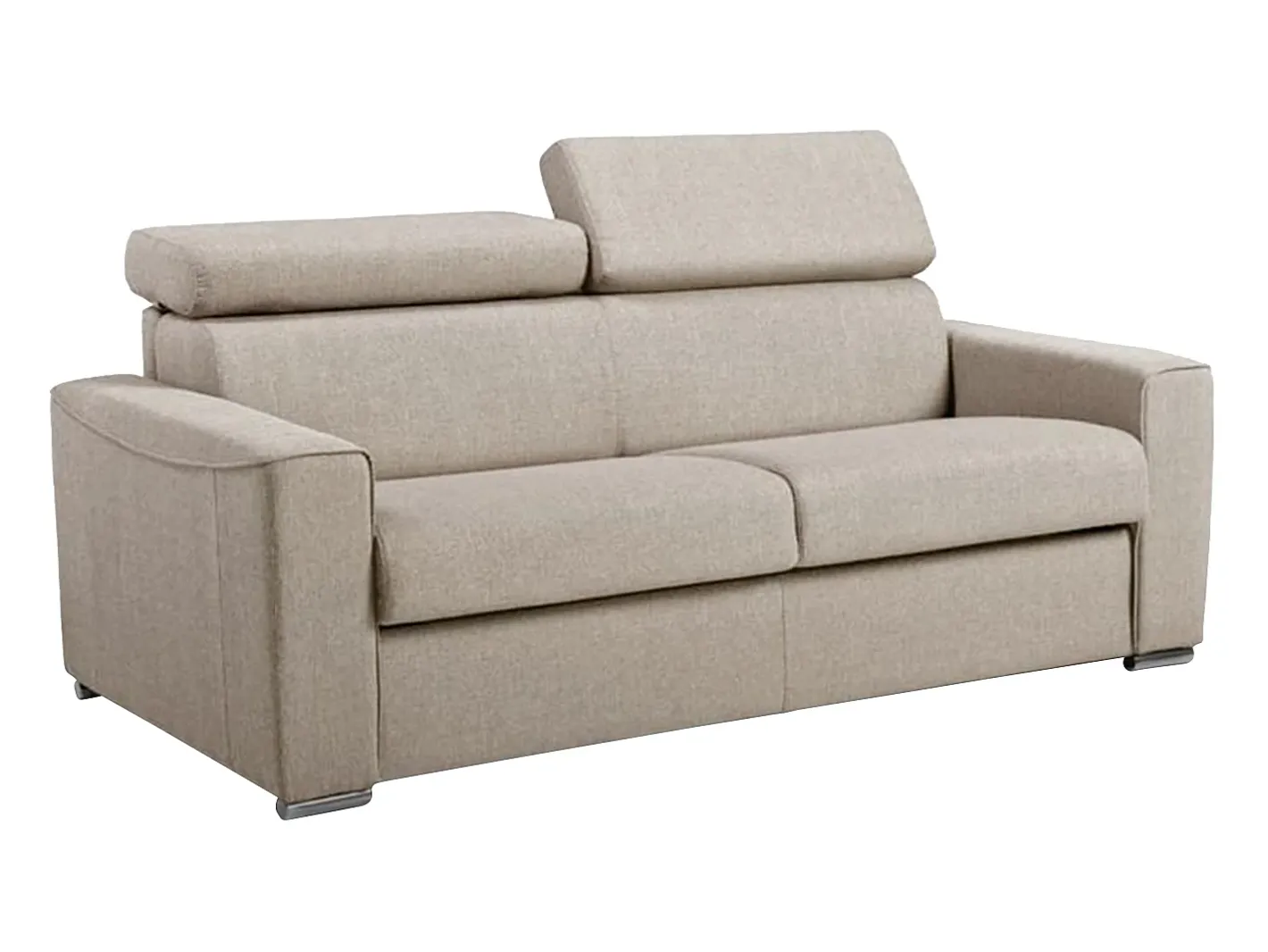 Vente-unique Sofá*Sofá cama 3 lugares rapidamente convertível em tecido Cinza VIZIR Bege
