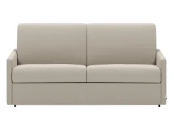 Vente-unique Sofá*Sofá cama 3 lugares rapidamente convertível em tecido Cinza CALIFE Bege