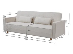 Clearance Sofá Cama Conversível 3 Lugares Veludo Cotelê Copenhaga Escandinavo Confortável e Prático Sofá