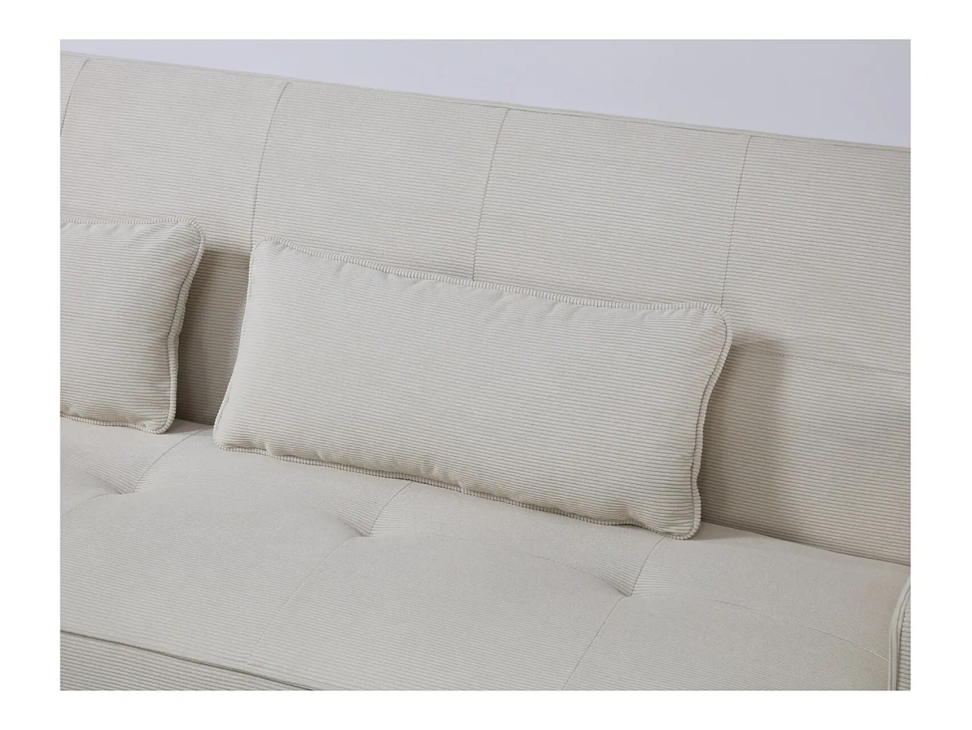 Clearance Sofá Cama Conversível 3 Lugares Veludo Cotelê Copenhaga Escandinavo Confortável e Prático Sofá