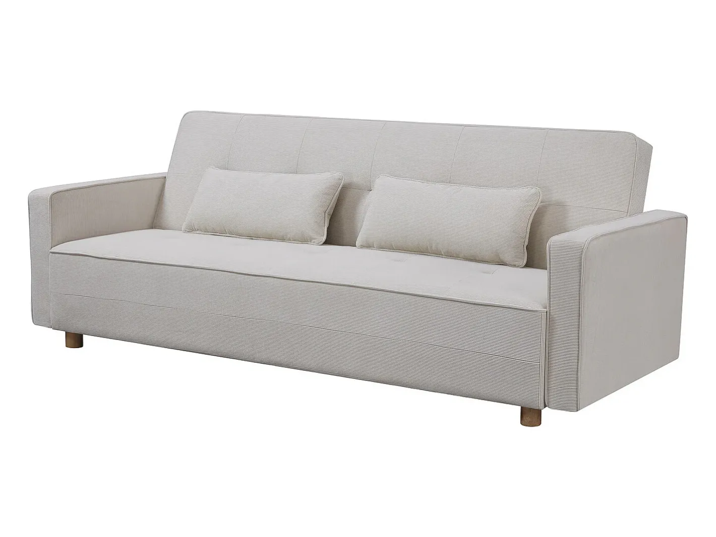 Clearance Sofá Cama Conversível 3 Lugares Veludo Cotelê Copenhaga Escandinavo Confortável e Prático Sofá