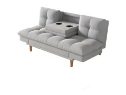 Concept-Usine Sofá*Sofá Cama Modular 3 Lugares Tecido Cinza Claro Kalmar Escandinavo Moderno Cinzento
