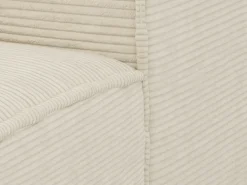 Vente-unique Sofá*Sofá canto esquerdo convert. abert. ráp. veludo canelado 130 cm colchão 13 cm memória Bege