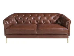 Discount Sofá Chester 2 lugares em pele castanha cognac 6139 Sofá