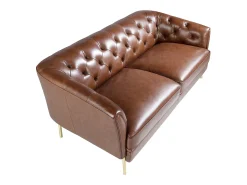 Discount Sofá Chester 2 lugares em pele castanha cognac 6139 Sofá