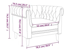 vidaxl Poltrona*Sofá chesterfield tecido cinzento-acastanhado Taupe