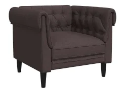 vidaxl Poltrona*Sofá chesterfield tecido -escuro Castanho