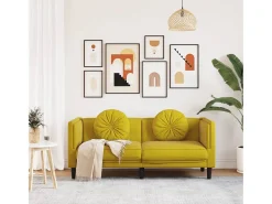 Sofá com almofadões 2 lugares veludo PT838617^ Discount