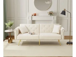 Sofá contemporâneo 2 lugares - Veludo - Encosto ajustável em 3 níveis -*ModernLuxe Discount