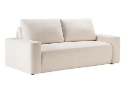 Vente-unique Sofá*Sofá conversível de 3 lugares abertura rápida em tecido texturizado 160 cm colchão 16 cm DAVISO Bege