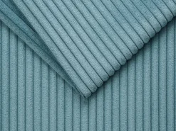 Vente-unique Sofá*Sofá convertível 160 cm veludo canelado assento memória de forma ripas largas 22 cm LORETO Azul turquesa