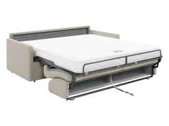 Vente-unique Sofá*Sofá convertível abertura rápida tecido assento memória de forma 120 cm colchão 14 cm CALIFE Bege