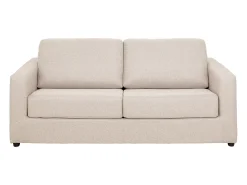 Vente-unique Sofá*Sofá convertível abertura rápida tecido cama 140 cm e colchão 14 cm DONETO Bege