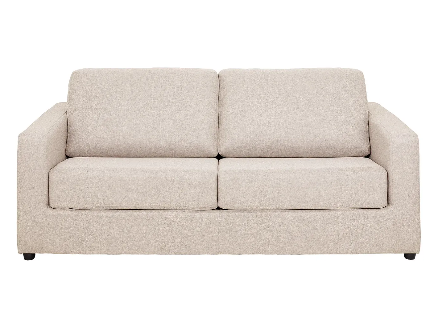 Vente-unique Sofá*Sofá convertível abertura rápida tecido cama 140 cm e colchão 14 cm DONETO Bege
