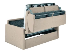 Vente-unique Sofá*Sofá convertível abertura rápida tecido assento espuma com assento de memória de forma 120 cm colchão 22 cm CALIFE Bege