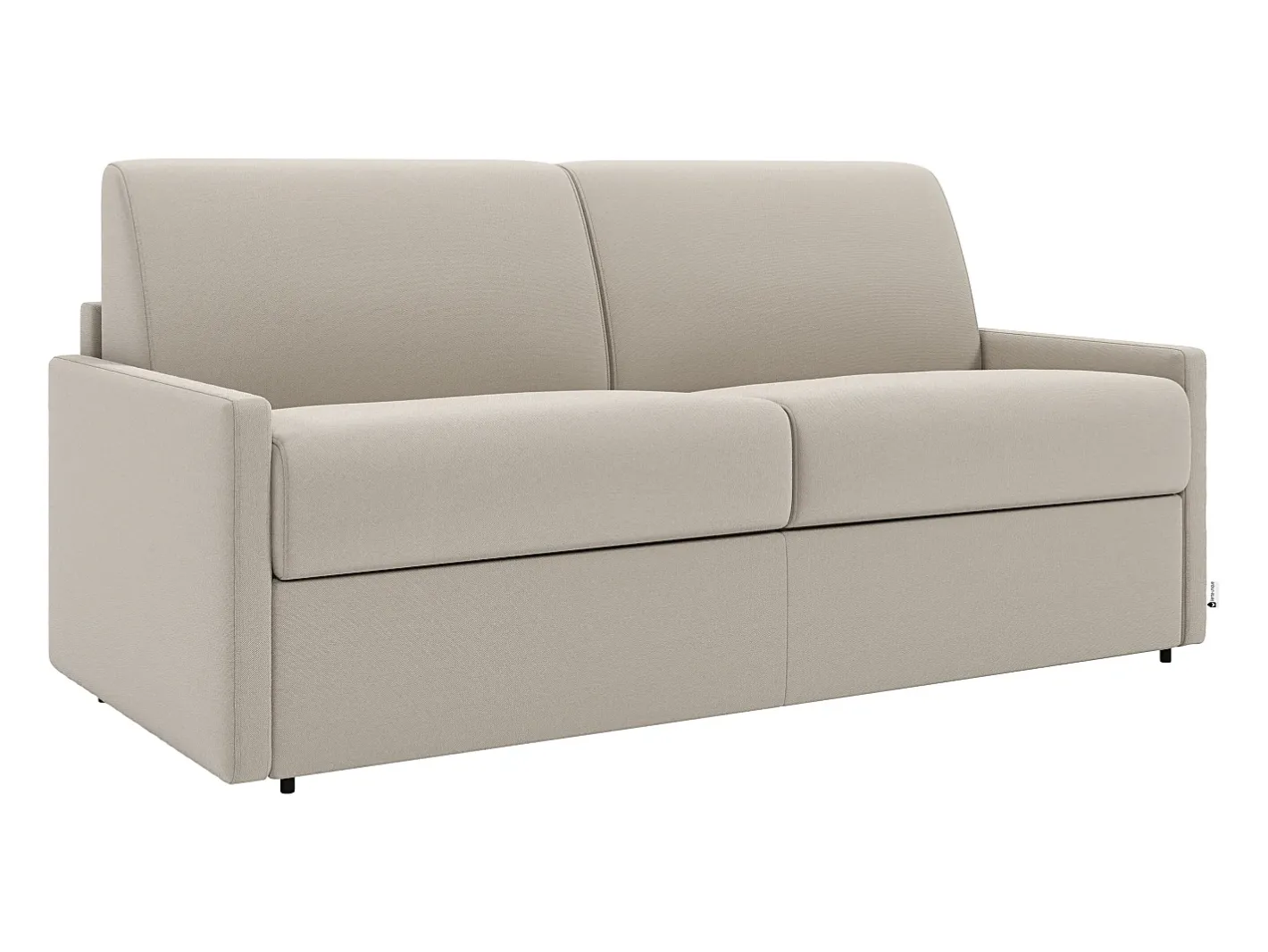 Vente-unique Sofá*Sofá convertível abertura rápida tecido assento espuma com assento de memória de forma 120 cm colchão 22 cm CALIFE Bege