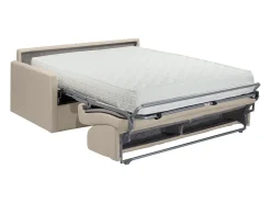 Vente-unique Sofá*Sofá convertível abertura rápida tecido assento espuma com assento de memória de forma 120 cm colchão 22 cm CALIFE Bege