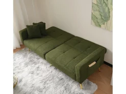 Sofá convertível com encosto ajustável - 2 lugares - Tecido turco francês - Sofá