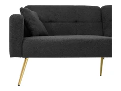 New Sofá convertível com encosto ajustável - 2 lugares - Tecido turco francês - Cinza Sofá