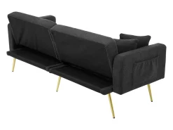 New Sofá convertível com encosto ajustável - 2 lugares - Tecido turco francês - Cinza Sofá