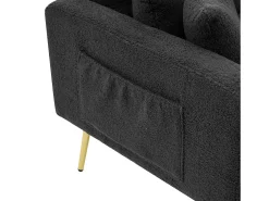 New Sofá convertível com encosto ajustável - 2 lugares - Tecido turco francês - Cinza Sofá