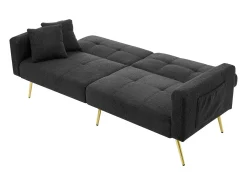 New Sofá convertível com encosto ajustável - 2 lugares - Tecido turco francês - Cinza Sofá