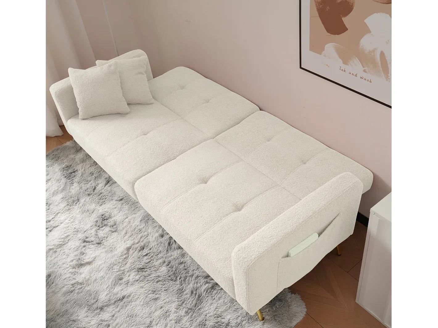 Sofá convertível com encosto ajustável - 2 lugares - Tecido turco francês -^ModernLuxe Best