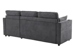Best Sofá convertível de 3 lugares - em algodão - com baú e suporte para copos - Cinza Sofá