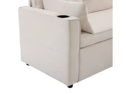 Sofá convertível de 3 lugares - em algodão - com baú e suporte para copos -^ModernLuxe Hot