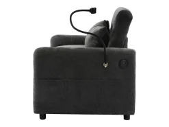 Online Sofá convertível multiângulo ajustável em tecido chenille - 2 lugares - com suporte para telefone e portas USB - Sofá