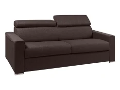 Best Sofá convertível tecido castanho assento memória de forma 160 ripas largas 22cm memória de forma VIZIR Sofá